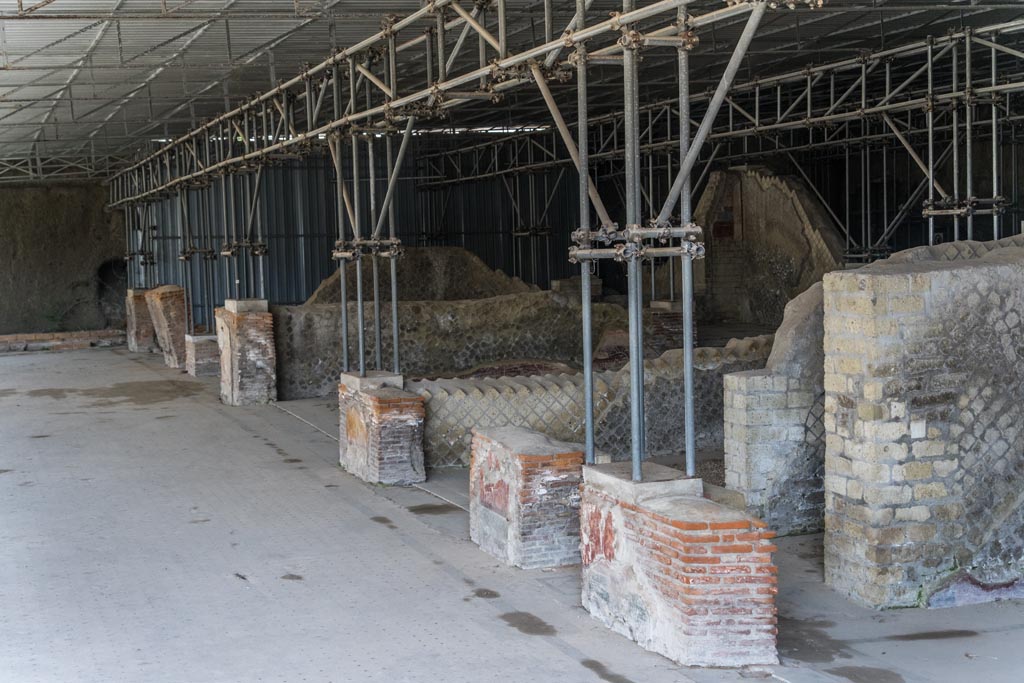 Herculaneum Villa dei Papiri. October 2023. Looking north-west from large loggia. Photo courtesy of Johannes Eber.